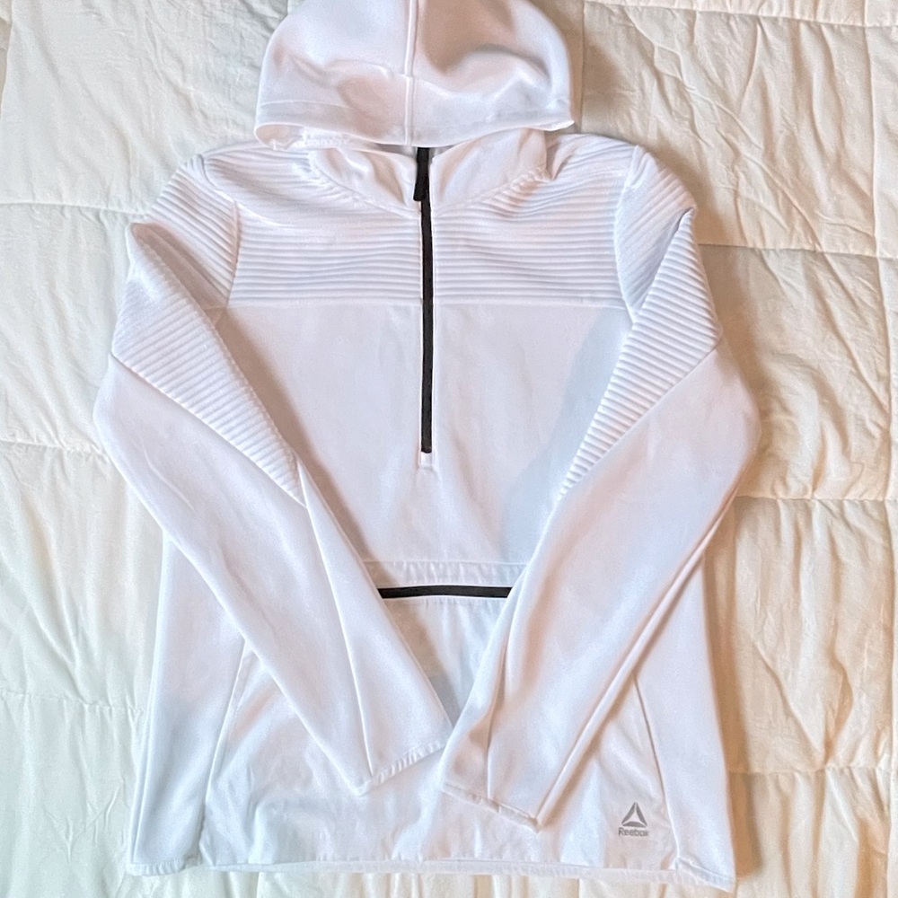 Reebok White Hooded Pullover